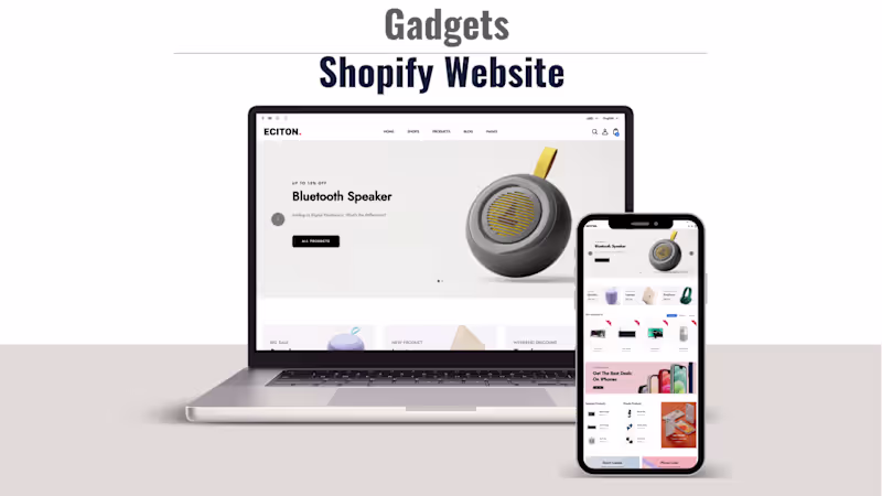 Cover image for Shopify Website Design for Gadget Shopify Store Setup