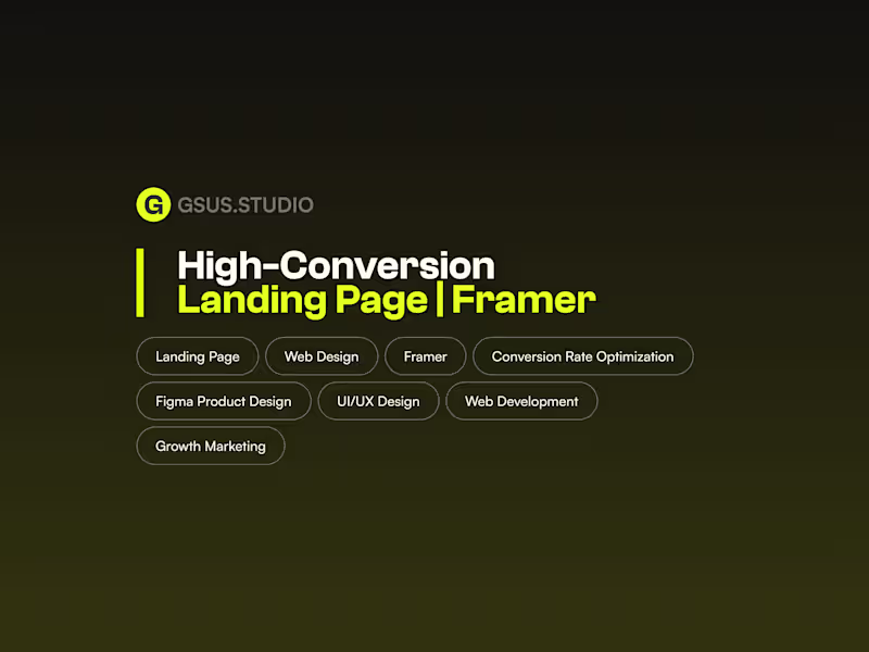 Cover image for High-Conversion Landing Page (Framer)