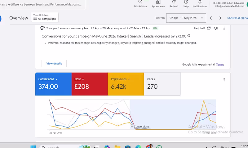 Cover image for Just Educated — Google Ads & Lead Generation
