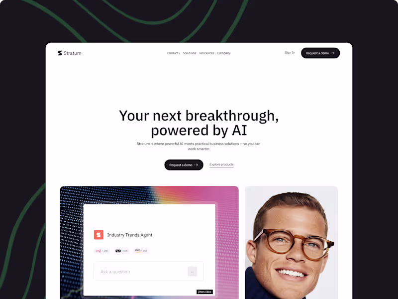 Cover image for UX/UI Design and No-Code Build for Stratum AI