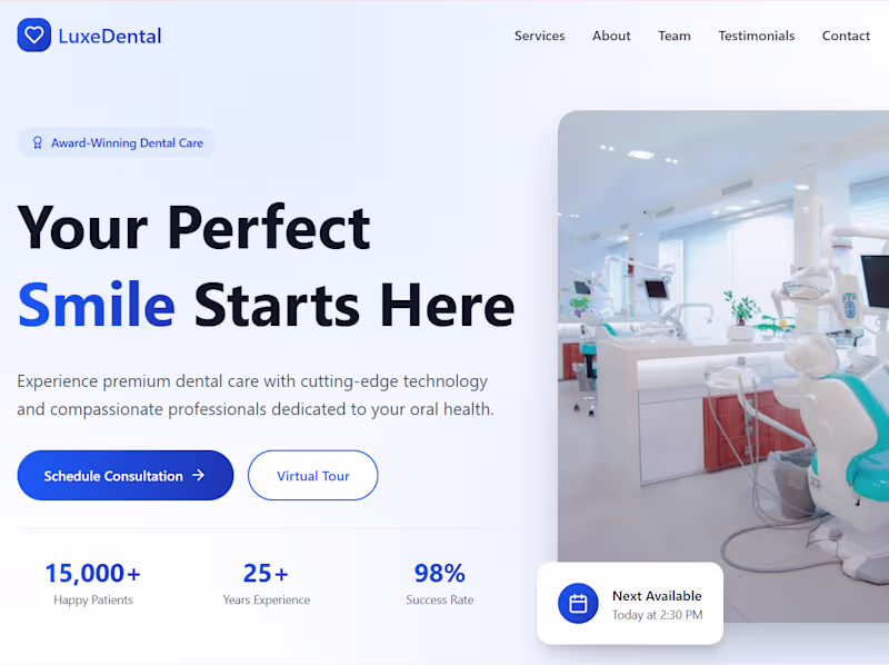 Cover image for Premium Dentist Website & Online Booking System