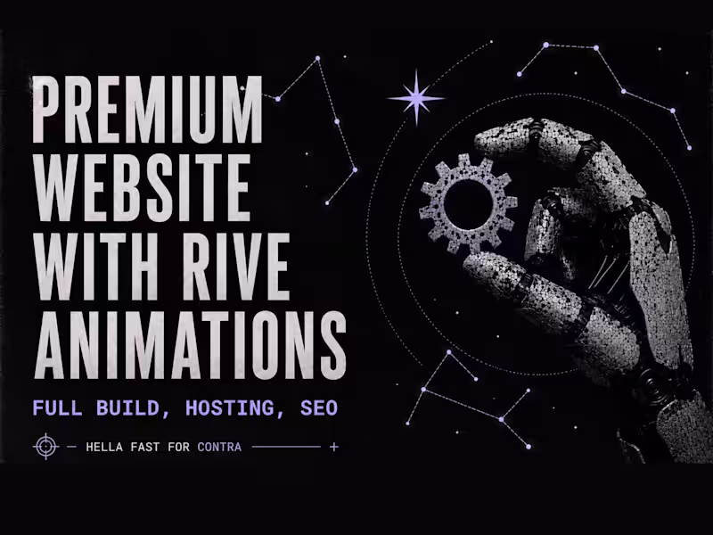 Cover image for Premium Web Design + Rive - Webflow / Framer / WP + Elementor