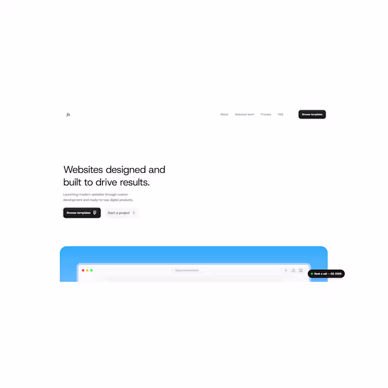 Cover image for Minimalistic hero section
