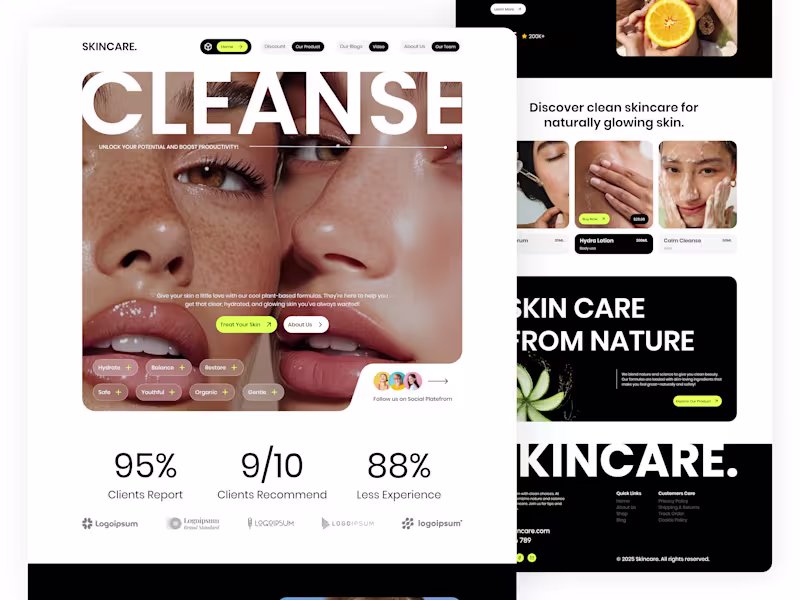 Cover image for Modern Skincare Product Landing Page
Designed