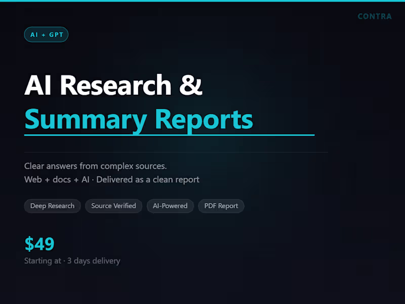 Cover image for AI Research & Summary Reports