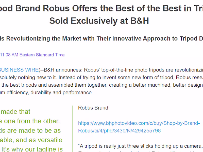 Cover image for Press Release: Robus Brand Launch