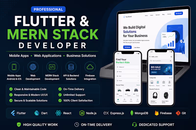 Cover image for I will build a Flutter Mobile App for Android & iOS