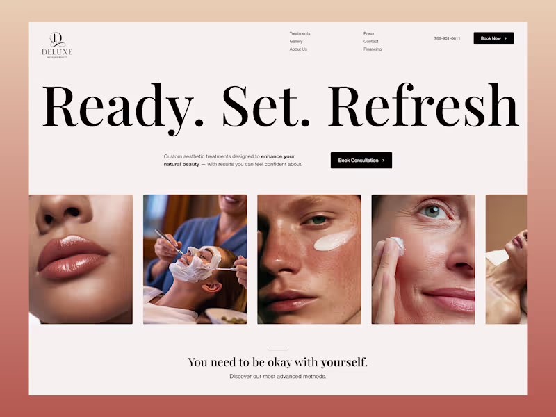 Cover image for Premium aesthetic clinic landing page.
