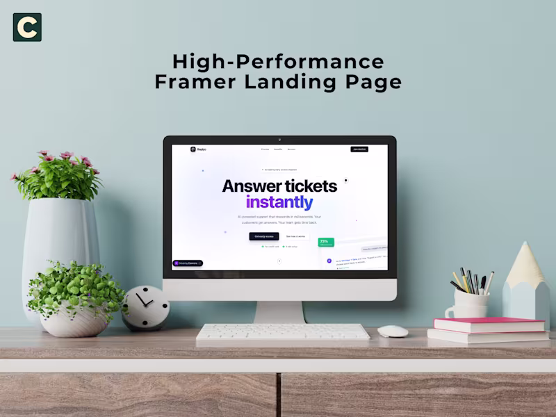 Cover image for High-Conversion Framer Landing Page for Startups