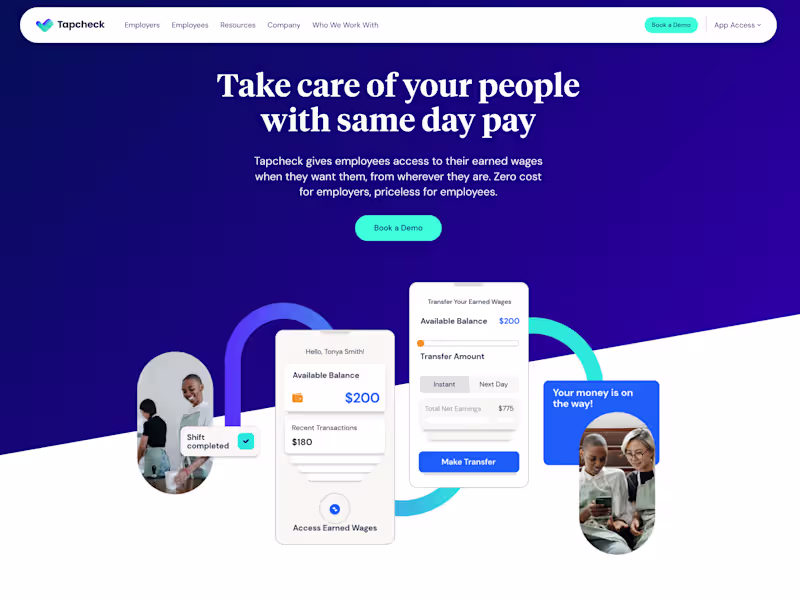 Cover image for Tapcheck®: Earned Wage Access | Same Day Pay Made Simple