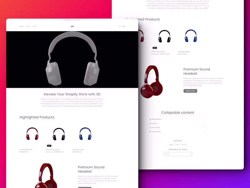 Cover image for 3D SHOPIFY WEBSITE