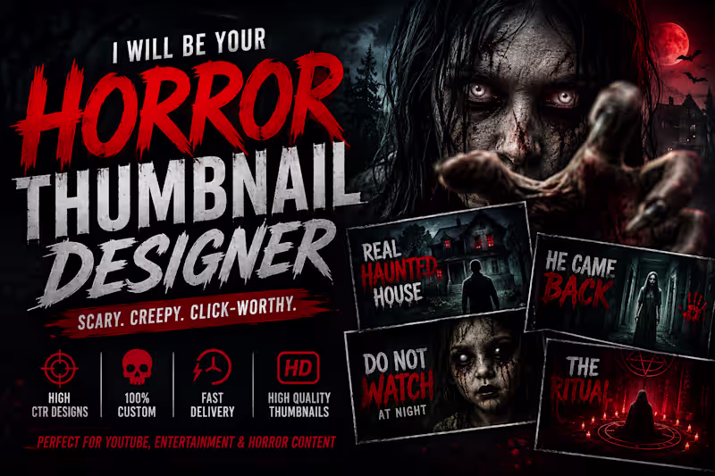 Cover image for I Will Create a Horror Thumbnail Design For You