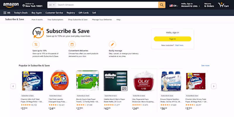 Cover image for Amazon Subscribe & Save —