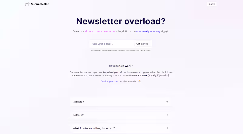 Cover image for SummaLetter - AI newsletter summarizer