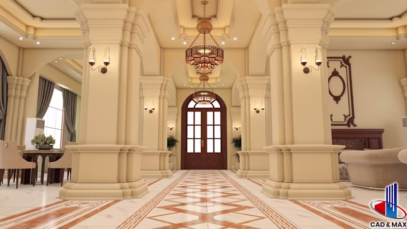 Cover image for This Reception Hall Interior project presents a luxury class...