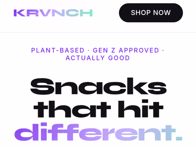 Cover image for KRVNCH  Shopify Landing Page