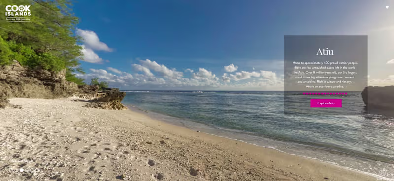Cover image for Cook Islands Tourism 360° Virtual Tour