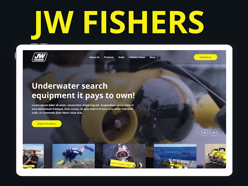 Cover image for JW Fishers UI/UX Design of website/Redesign :: Behance