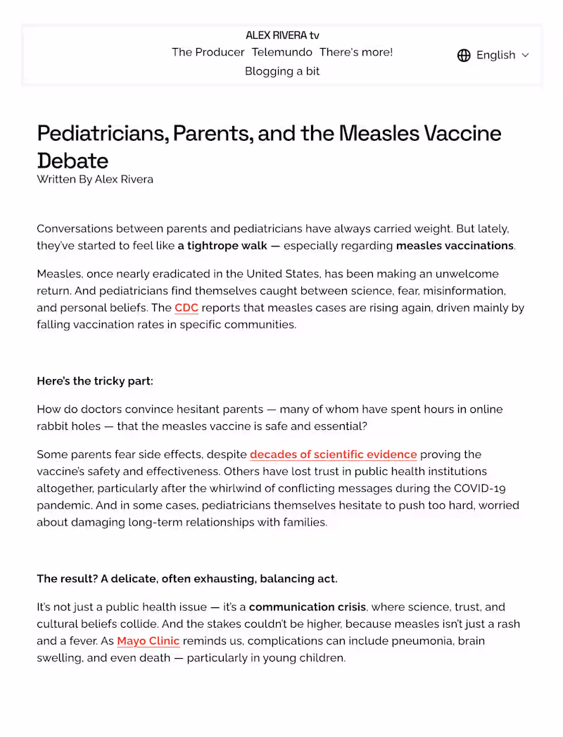 Cover image for Pediatricians, Parents, and the Measles Vaccine Debate