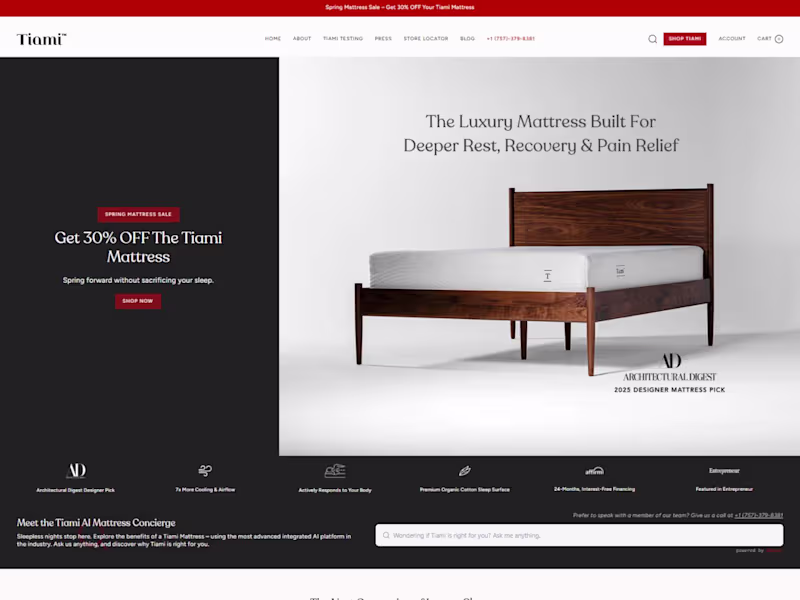 Cover image for Luxury Mattress Landing Page Development in Replo