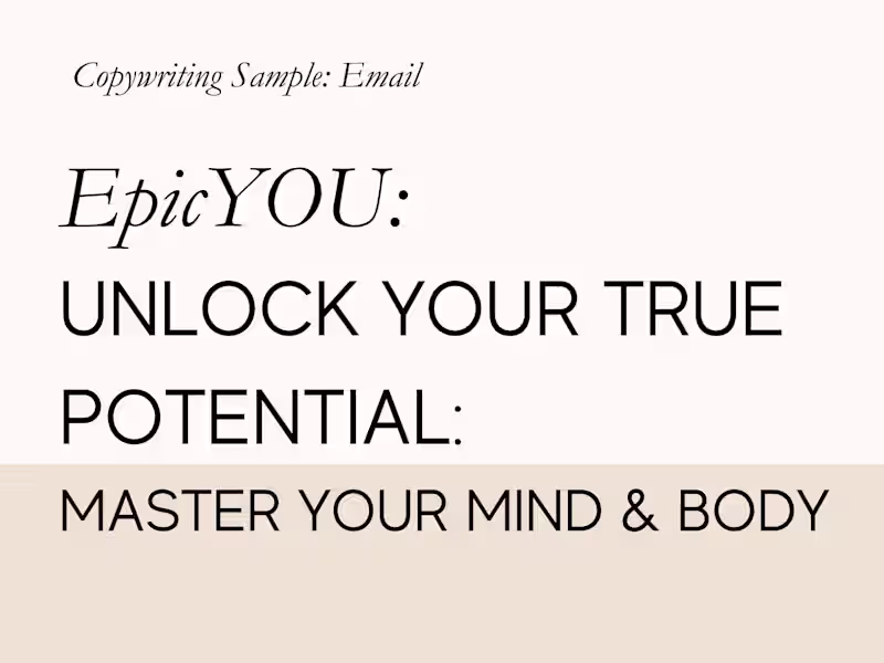 Cover image for Unlock Your True Potential: Master Your Mind and Body