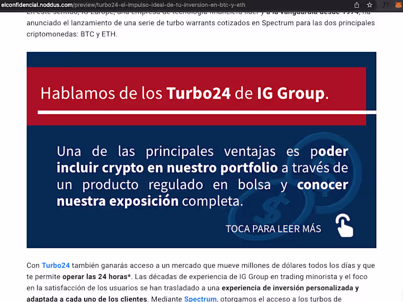 Cover image for Turbo24: el impulso ideal de tu inversión en BTC y ETH - elconf…