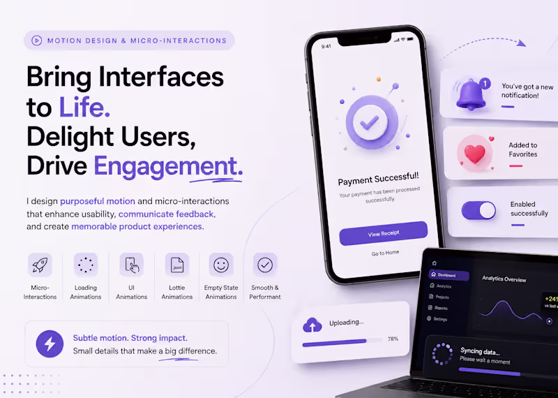 Cover image for Motion Design and Micro Interactions