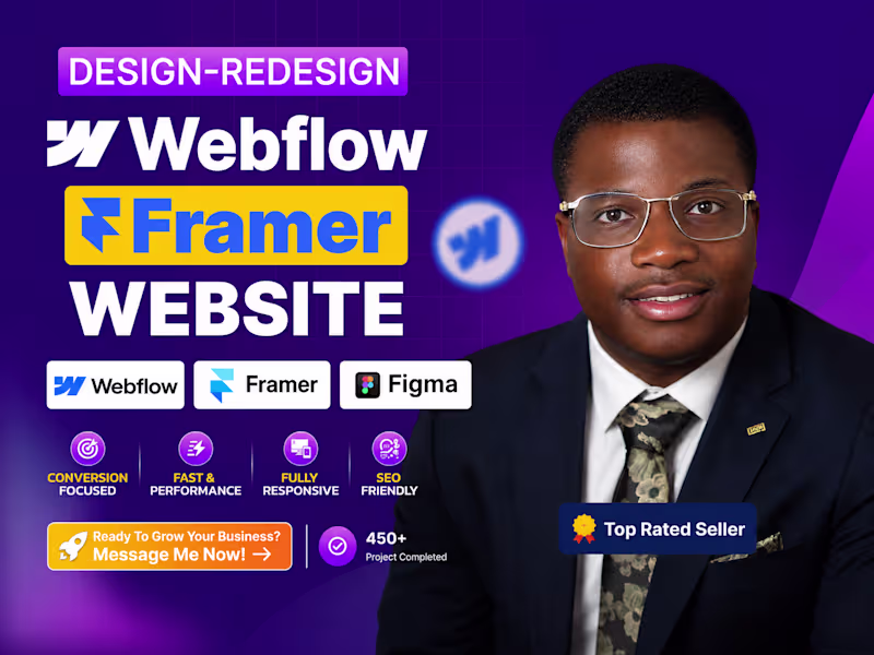 Cover image for Design or develop modern framer, figma or webflow website