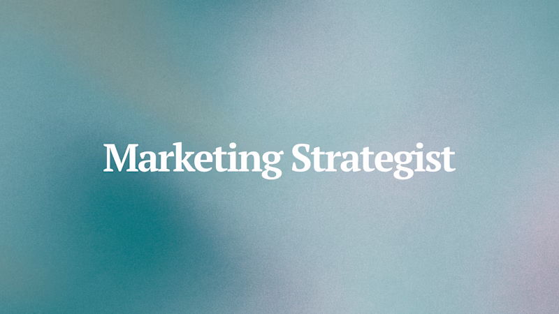 Cover image for Marketing Strategist
