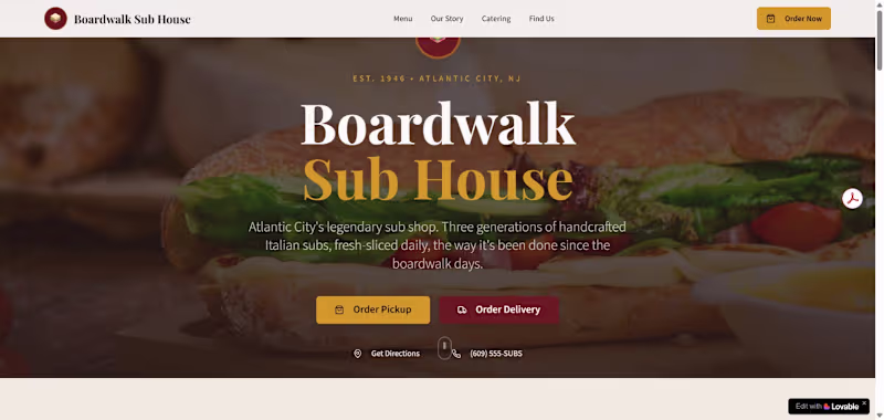 Cover image for Concept Redesign: Iconic Sub Shop Website Refresh