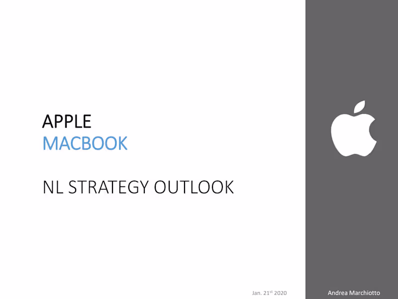 Cover image for Apple NL MacBook Strategy Outlook