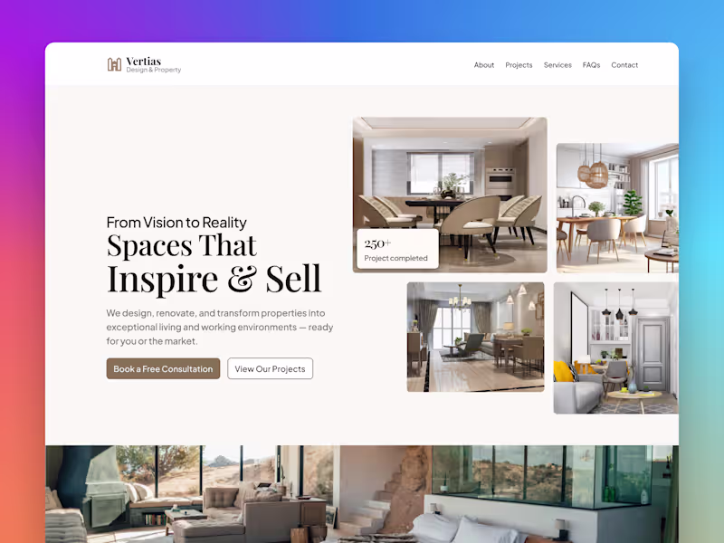 Cover image for Veritas Interior & Exterior Design Landing Page