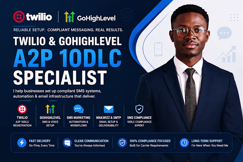 Cover image for Twilio A2P 10DLC Registration & SMS Compliance