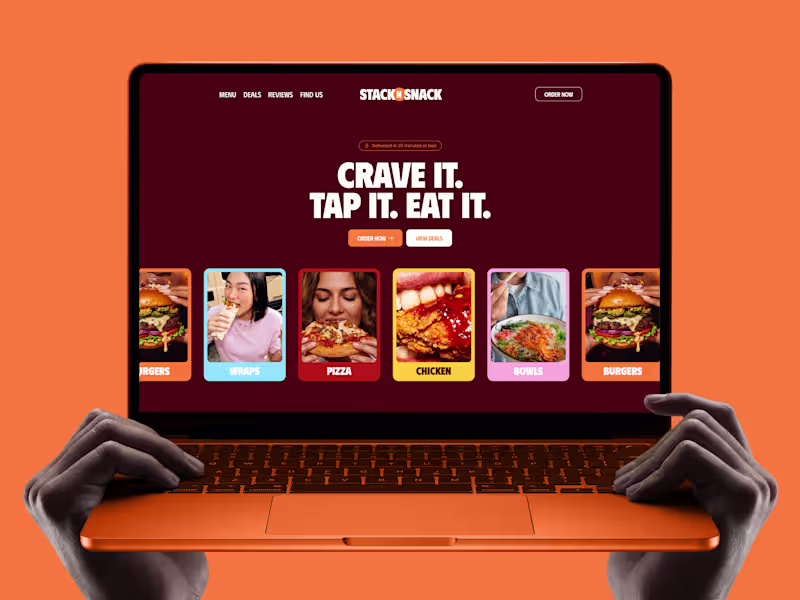 Cover image for StacknSnack | Food Delivery Website and Branding