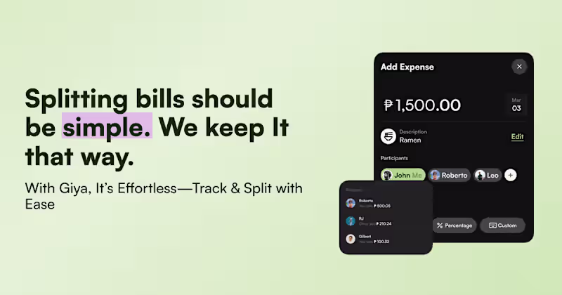 Cover image for Giya.ph | A bill splitting app website