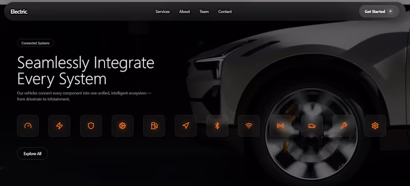 Cover image for Cinematic Electric Vehicle Landing Page