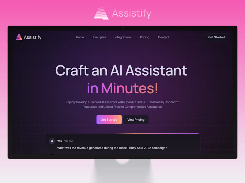 Cover image for Assistify - AI SaaS & Startup Framer Template