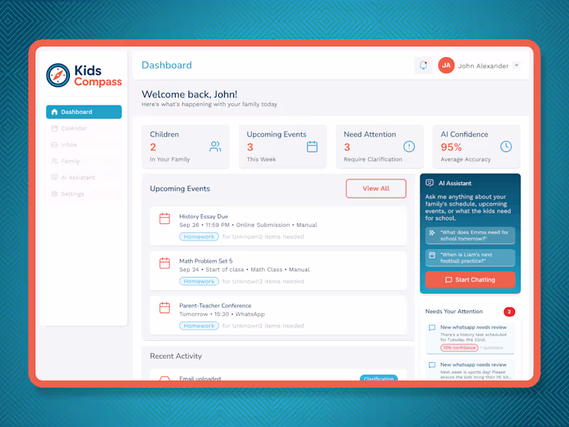 Cover image for AI-Powered Family Calendar Assistant Development