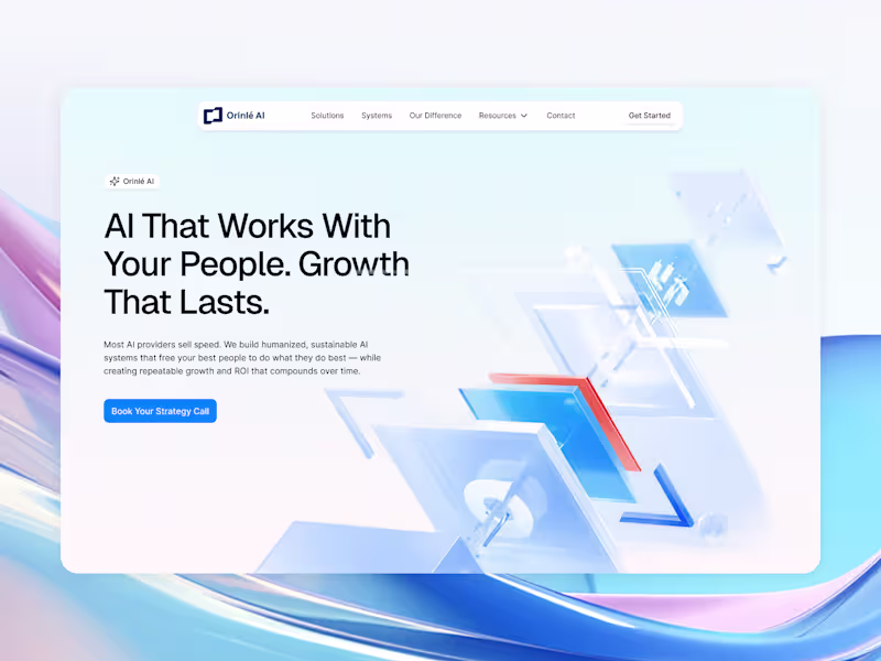 Cover image for Orinle | Premium AI Solution Agency Website Redesign