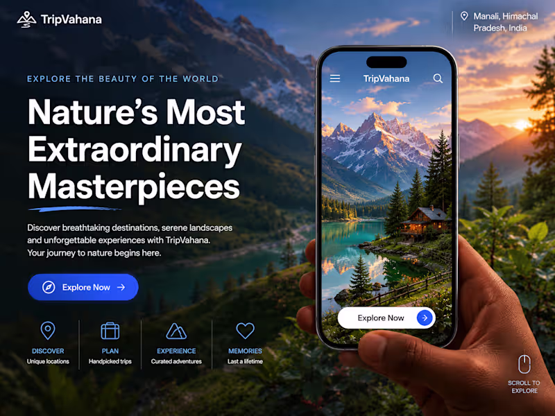 Cover image for Web Design for TripVahana Travel Platform