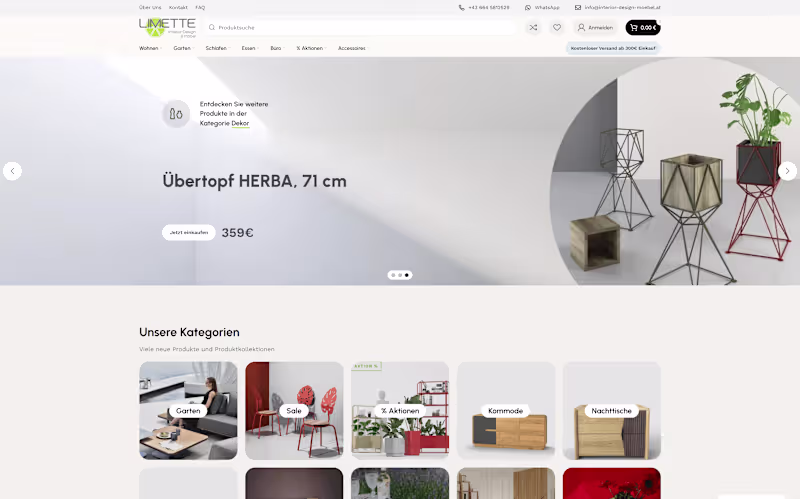 Cover image for E-commerce | LIMETTE – Interior Design and Furniture Website
