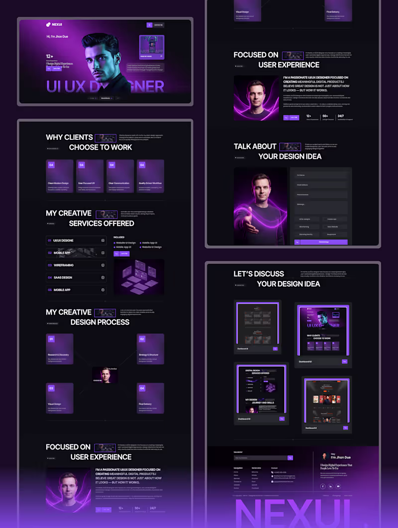 Cover image for Portfolio — NexUI Design This project showcases a modern and...