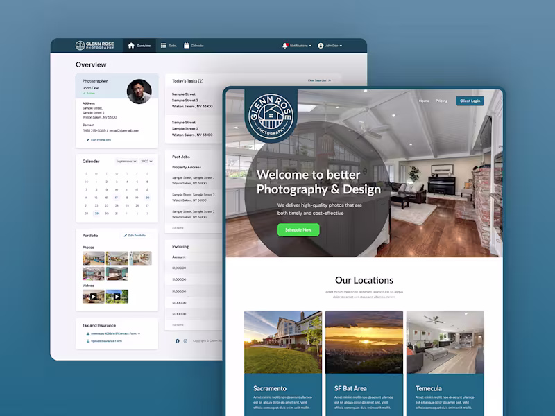 Cover image for Web App and Landing Page - Real Estate Photography