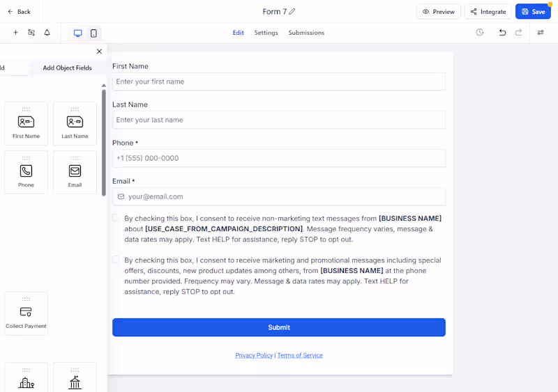 Cover image for Lead capture form built via