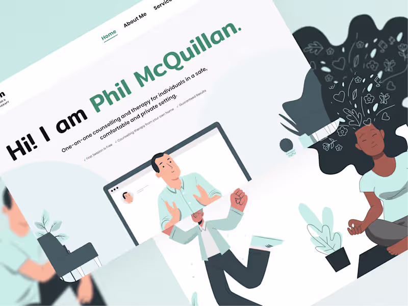 Cover image for 🪴 Phil McQuillan - Counselling  (UI/UX & Branding)