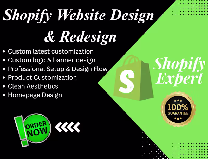 Cover image for I will set up or redesign your Shopify store for better sales