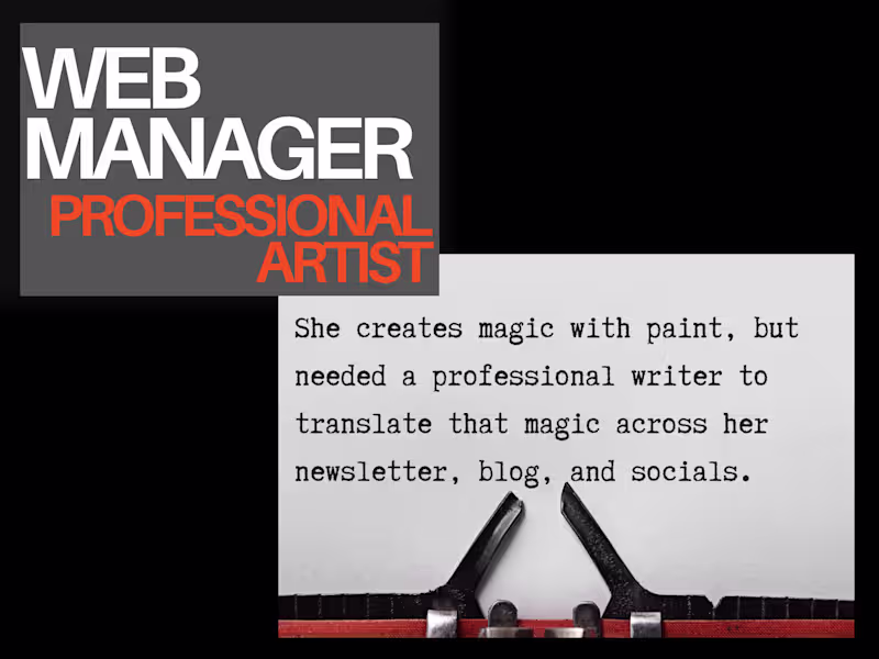 Cover image for Online Content Manager for Professional Artist