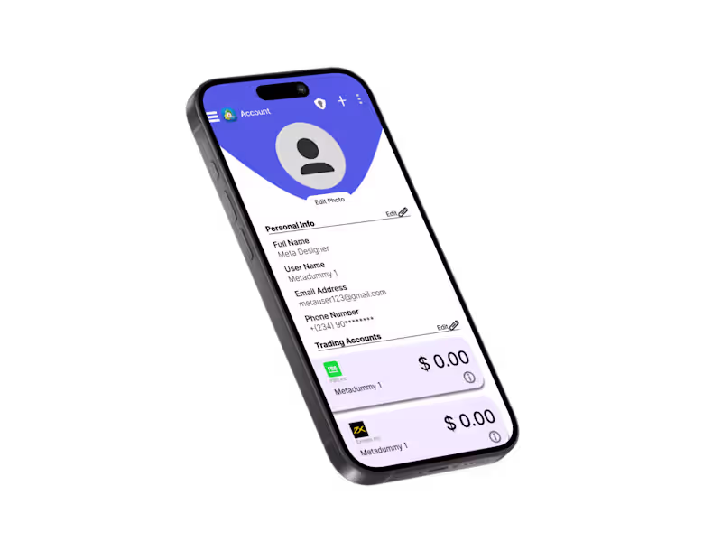 Cover image for New User Interface for MetaTrader Mobile App(Revamped).