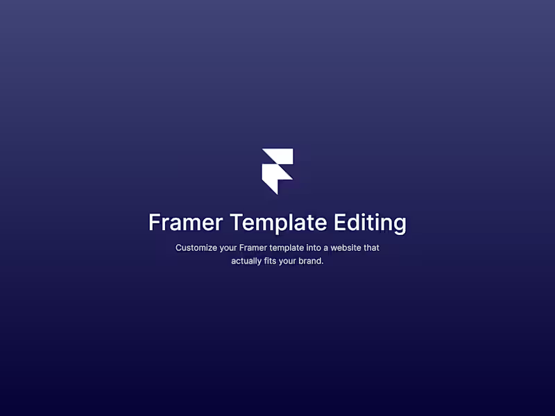 Cover image for Framer Template Editing