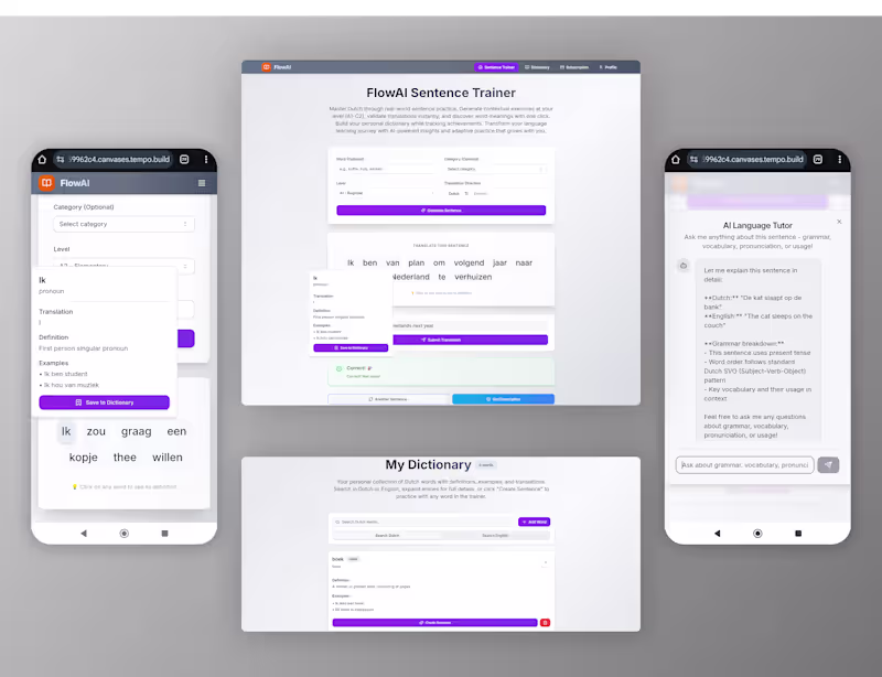 Cover image for Dutch Sentence Practice App with AI